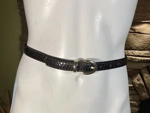 Cinturón ajustado de cuero de serpiente genuino PAOLO V ICO borde plateado 25-29  - Imagen 1 de 7