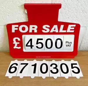Car Sales Sign/Price Board PLUS Numbers Sheet/For Sale Sign/Sun Visor (Red) (10) - Picture 1 of 6