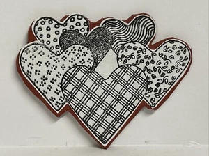 Estampillas de goma con ramo de corazones texturizados - Imagen 1 de 3