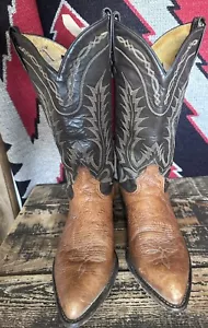 Tony Lama Vintage western boots style 6552 8.5E Men's Brown - Picture 1 of 7