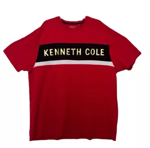 Kenneth Cole Maglia Uomo Logo Mobilità Uomo 3X Rosso/Nero Vestibilità Relaxed - Foto 1 di 10