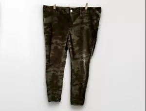 Vintage Y2K London Jeans x Victoria’s Secret Skinny Corduroy Black Camo Sz 16 - Picture 1 of 7
