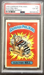 1985 Topps OS1 Garbage Pail Kids Series 1 ELECTRIC BILL 4b GLOSSY Card PSA 6 - Picture 1 of 2