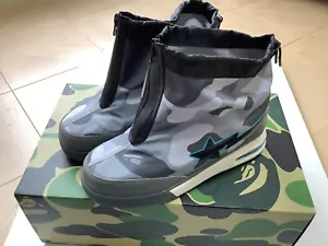 Autentico ape bape nido d’ape mimetico zip road sta uomo US8,5 grigio bapesta nuovo - Foto 1 di 12