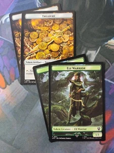 Treasure 0012 / Elf Warrior 0011 Token x 4 | 7% Off 2+ | UB: LOTR | NM | MTG - Picture 1 of 1
