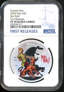 2024 Niue Warner Bros Scooby Doo Ruh Roo 1 oz Silver Proof Coin NGC 70 FR - Picture 1 of 5