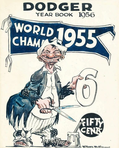 1956 Brooklyn Dodgers Baseball Year Book Program Cover Poster Art Print Cover