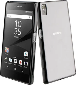GENUINE SONY XPERIA Z5 ROXFIT GEL SHELL SLIM CASE COVER | BLACK/CLEAR - Picture 1 of 3