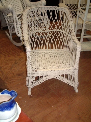 Antique, Rare Original Wicker Rocker Chair 32 X 30 X 24 Cover