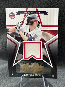 2025 Panini Stars & Stripes USA GOLD INK AUTO JERSEY RARE Brayden Jaksa 🔥 - Picture 1 of 1