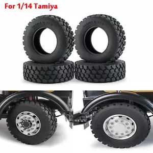 1/2/4Pcs Rubber Tires For Tamiya 1:14 Tractor Truck Trailer RC Model Car Truck - Picture 1 of 12