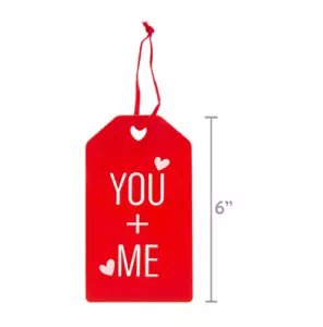 Rot und weiß Metall Geschenkanhänger Hängeschild, 6" - Bild 1 von 3