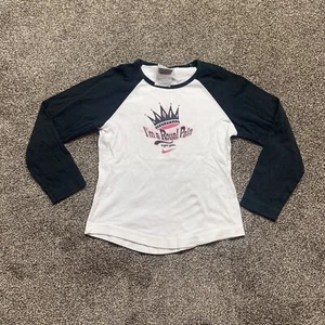 nike girls large (14) long sleeve black white t-shirt "i'm a royal pain" - Picture 1 of 4