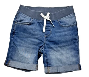 Wonder Nation Girls Light Wash Knit Waist Denim Bermuda Shorts Size 7/8 - Picture 1 of 6