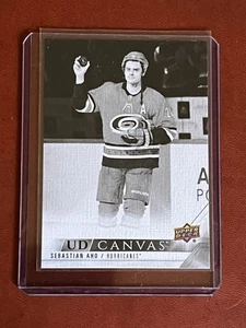 Aho Andersen Teravainen Carolina Hurricanes 3 card Black & White Canvas lot - Picture 1 of 6