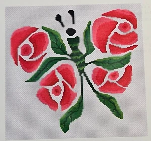 Counted Cross Stitch Rose Butterfly Chart "Rosefly" White Willow Stitching #1512 - Picture 1 of 5