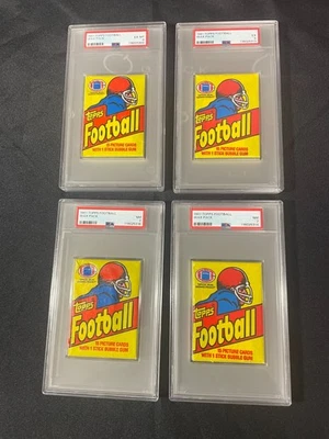 (4) 1981 Topps Football Wax Packs PSA Graded Joe Montana Rookie Year Q1887 - Image 1 of 4