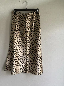 Cheetah Print Midi Skirt high elastic waist Size L New With Tag - Picture 1 of 6