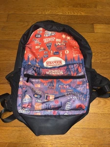 Stranger Things Nylon Black & Red Backpack Book Bag Standard Size - Picture 1 of 5