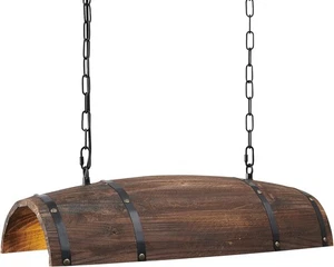 Antike Holz Fass Pendelleuchte rustikal Hängeleuchte für Bar oder Männerhöhle Akzent - Bild 1 von 6