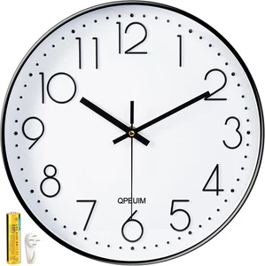 Wall Clock 12 Inch Wall Clocks Non-Ticking Battery Operated with Stereoscopic Di - Picture 1 of 12