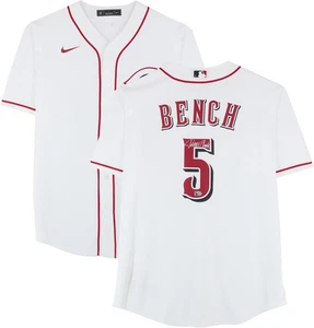 Johnny Bench Cincinnati Reds Autographed White Nike Replica Jersey - Picture 1 of 5
