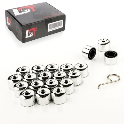 20x wheel bolt cover caps wheel bolt caps set chrome 17 mm for Jaguar - Image 1 of 4