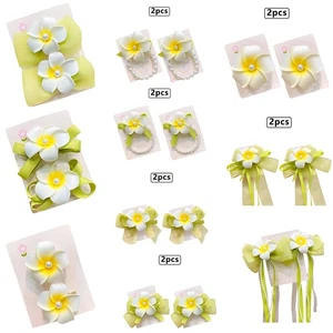 Women 2Pcs Hair Clip Hair Tie Artificial Fake Flower Hairdress Hair Accessory - Picture 1 of 37