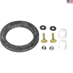 Lightweight White Mounting Hardware with Seal for Universal Toilet Installation - Picture 1 of 2