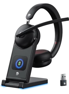 Wireless Headset with Mic for Work-Bluetooth 5.3 Headset with Noise Cancelling - Picture 1 of 7
