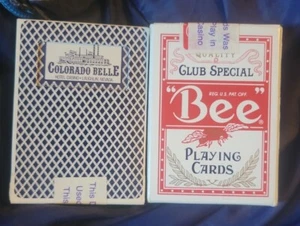 VINTAGE 2 BEE CLUB SPECIAL NO. 92 PLAYING CARDS COLORADO BELLE RED / BLUE SEALED - Picture 1 of 6