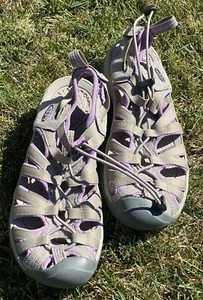 Sandalias de senderismo híbridas Keen Whisper para mujer gris púrpura talla 7 Keens ajustables - Imagen 1 de 5