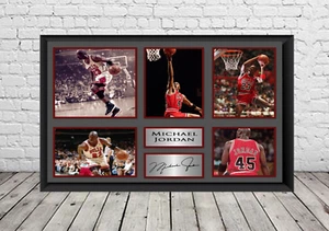 Michael Jordan Chicago Bulls NBA signiertes Foto signiertes Poster Erinnerungsstücke - Bild 1 von 2