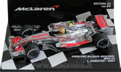 2007 McLaren MP4/22 Merc #2 Lewis Hamilton [1:43 MINICHAMPS 530 074302] 4 WINS - Immagine 1 di 4