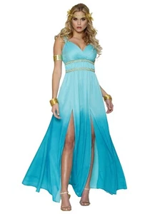 Ancient Roman Goddess APHODITE Dress & Wreath Costume by Franco Woman Size Large - Picture 1 of 3