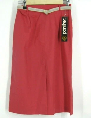 Falda Pantera Vintage Rosa Cinturón 9/10 Nueva Con Etiquetas - 27" Twee Mod Silenciosa Lujo Clásica Foto 1 de 4