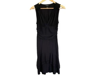 Express Dress Women’s Size 4 Black Mini Sleeveless Sheer V Neck Side Zipper - Picture 1 of 9