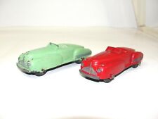 2 Vintage 4” Tootsietoy Buick Tail Roadster Metal in Red and Green