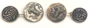 1940-50' Ancient Jewish Coin Style 925 Silver Cufflinks Jerusalem Israel - Picture 1 of 2