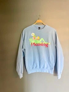 The Pleasing Harry Styles Crewneck Sweatshirt Frog Nature Graphic Sky Blue Large - Picture 1 of 8