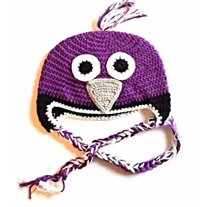New Baltimore Ravens Inspired Handmade Hat Crochet - (16-17” head round) - Picture 1 of 2