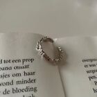 Korean Abstract Liquid Molten Metal Chunky Irregular Silver Plated Ring