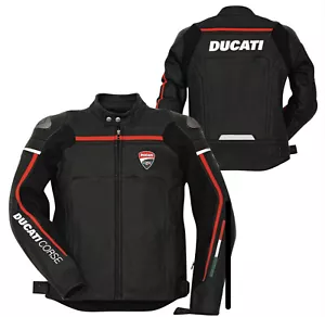 Chaqueta de Cuero de Motocicleta Ducati Negra Nueva Chaqueta de Cuero para Motocicleta - Imagen 1 de 5