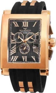 Aquaswiss 64XG009 Rose Gold Tone Chronograph Tanc Men's Black Dial Watch - Picture 1 of 3