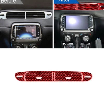 7Pcs Red Carbon Fiber A/C Vents Outlet Cover Trim For Chevrolet Camaro 2010-2015 - Image 1 of 4