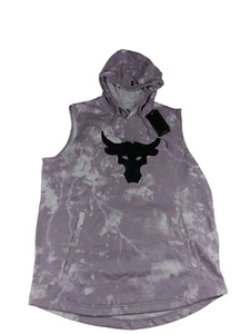 Under Armour Men's Project Rock Terry Printed Sleeveless Hoodie Purple Size L - Picture 1 of 3