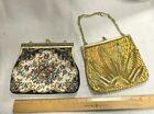 Lot of Two Vintage Handbags Ernest Glass Bead and Unmarked Floral