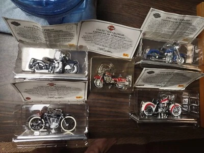 5 Motocicletas Harley Davidson Maisto 1909 Twin 5D de colección, Panhead, Hydra Glide, Duo... Foto 1 de 4