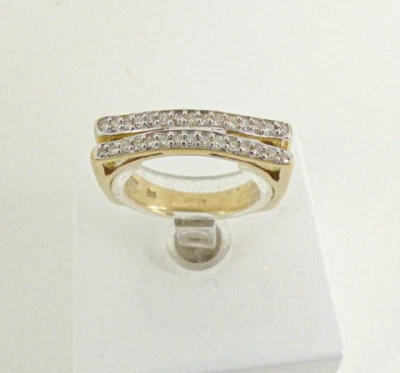 9ct Gold Diamond Ring Band Eternity Hallmarked 4mm Size L  with Gift Box - Image 1 of 4