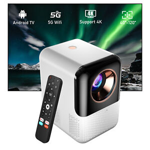 4K Projector Android TV 1080P UHD 5G WiFi LED Movie Video Home Theater HDMI AV